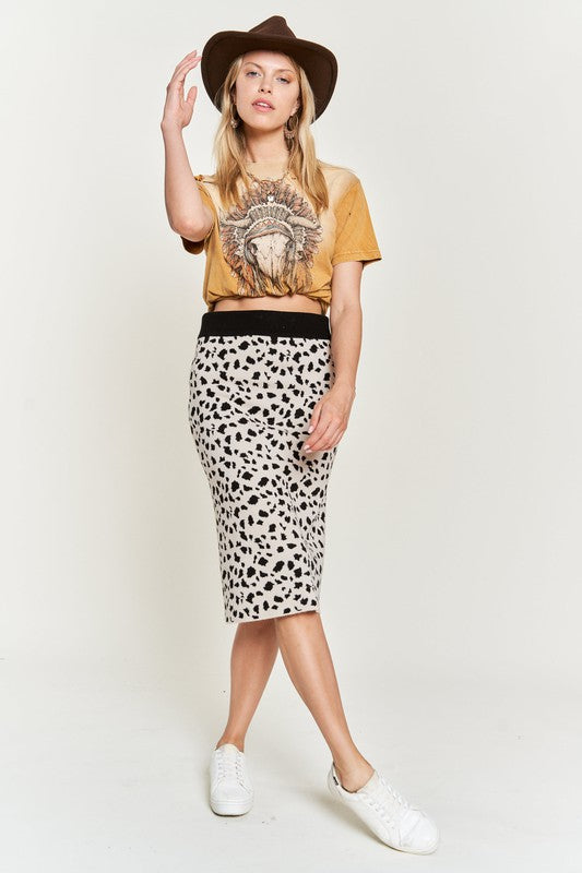 JADE BY JANE PLUS SIZE ANIMAL PRINT SWEATER SKIRT