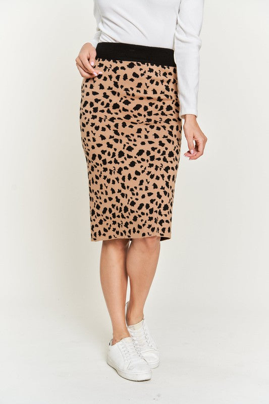 JADE BY JANE PLUS SIZE ANIMAL PRINT SWEATER SKIRT