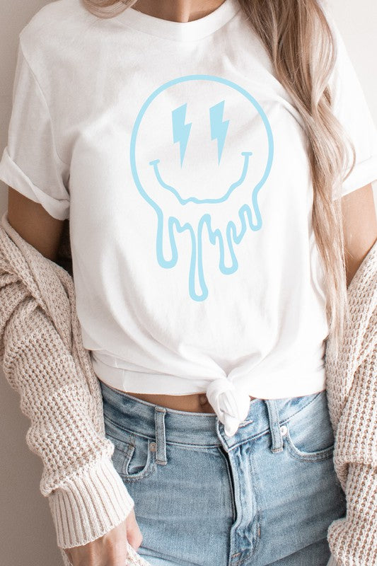 Kissed Apparel Melting Smiley Face Graphic Tee in 10 Colors