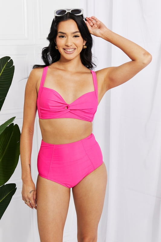 Marina West Swim Two-Piece Twist High-Rise Bikini Swimsuit