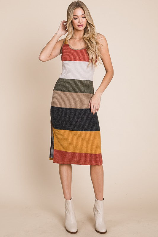 Jade by Jane Plus Colorblock Ribbed Knit Tank Dress