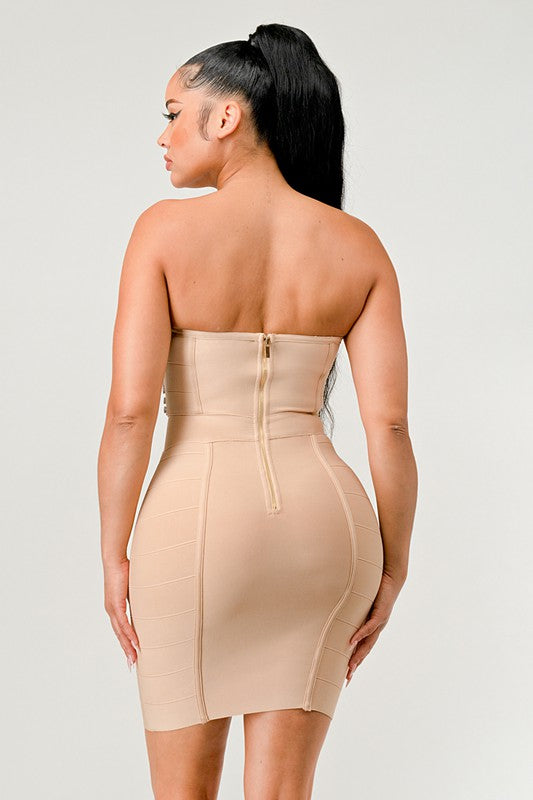 ATHINA Betting On You Embellished Bandage Dress