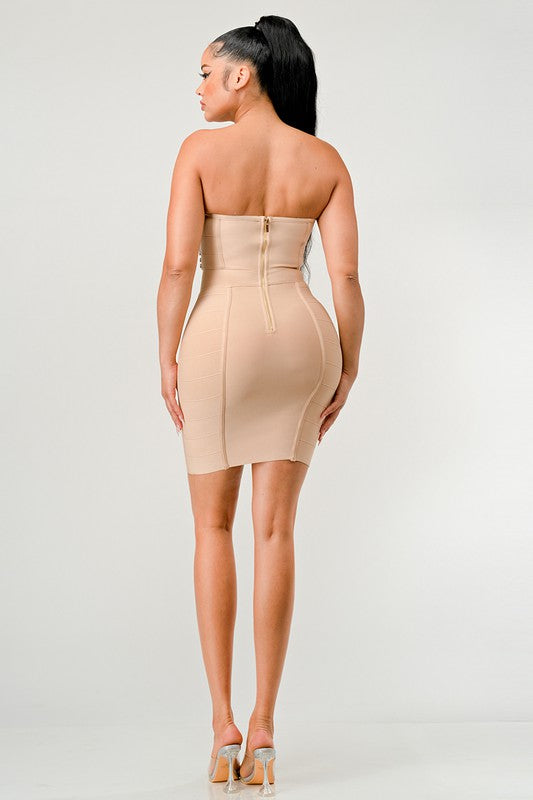 ATHINA Betting On You Embellished Bandage Dress