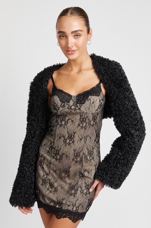 EMORY PARK FAUX FUR BOLERO JACKET