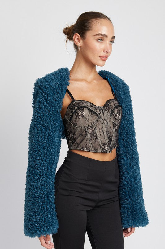 EMORY PARK FAUX FUR BOLERO JACKET