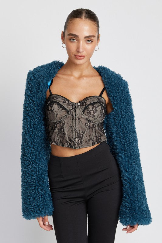 EMORY PARK FAUX FUR BOLERO JACKET