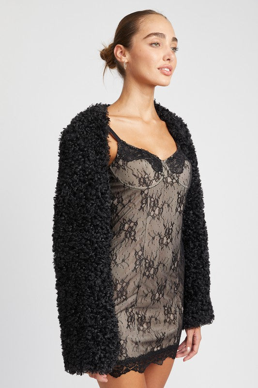 EMORY PARK FAUX FUR BOLERO JACKET