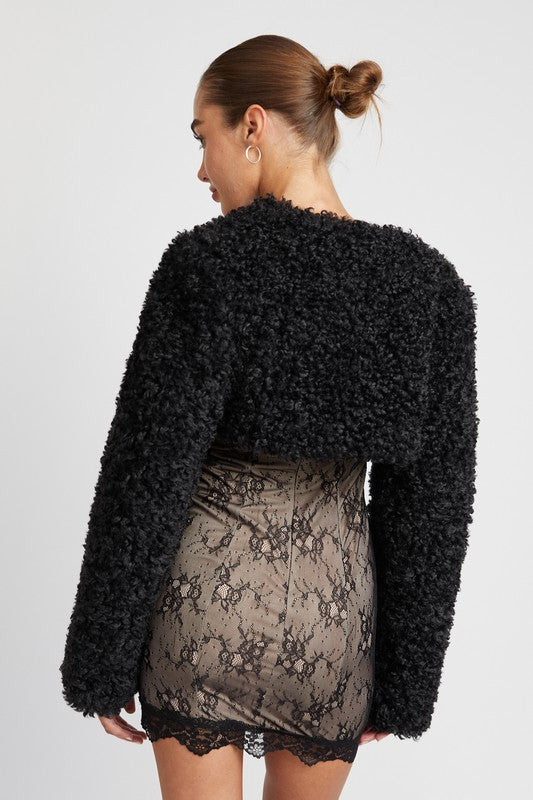 EMORY PARK FAUX FUR BOLERO JACKET