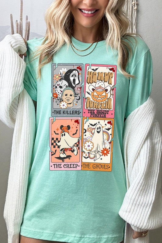 Color Bear Unisex Halloween Tarot Cards Short Sleeve Graphic Tee in 20 Colors