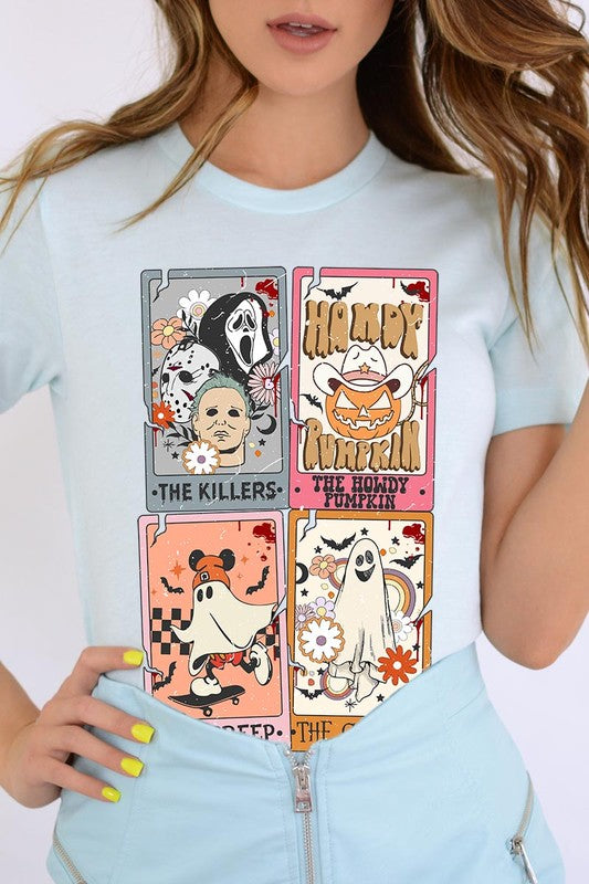 Color Bear Unisex Halloween Tarot Cards Short Sleeve Graphic Tee in 20 Colors