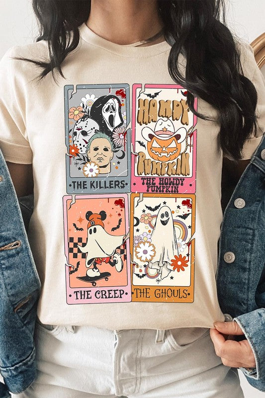 Color Bear Unisex Halloween Tarot Cards Short Sleeve Graphic Tee in 20 Colors