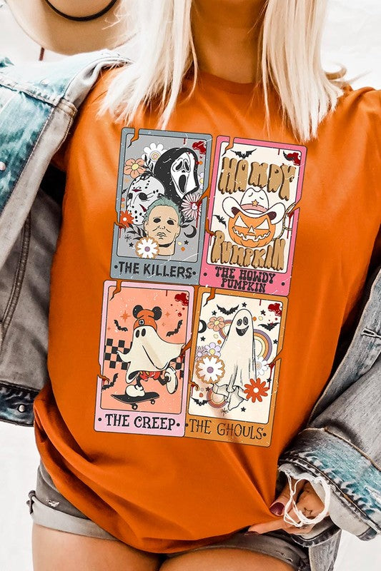 Color Bear Unisex Halloween Tarot Cards Short Sleeve Graphic Tee in 20 Colors