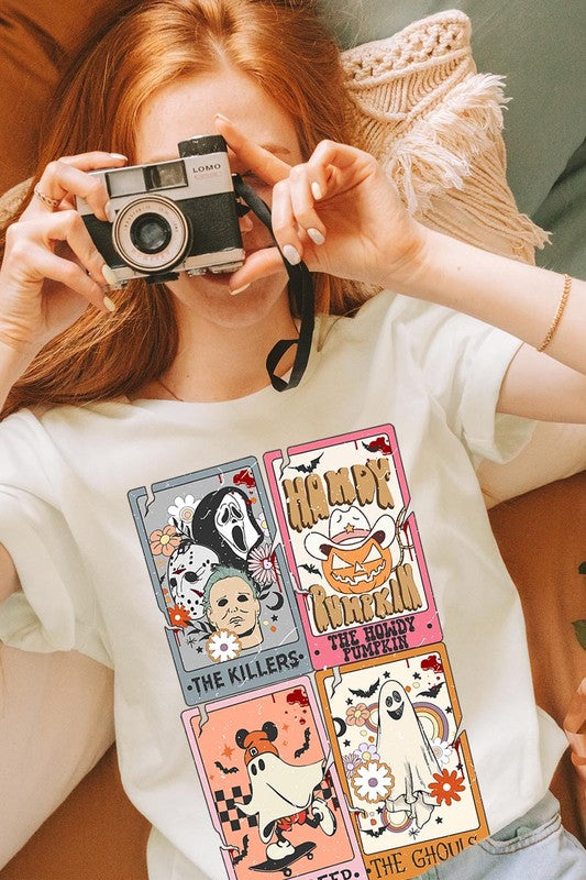 Color Bear Unisex Halloween Tarot Cards Short Sleeve Graphic Tee in 20 Colors