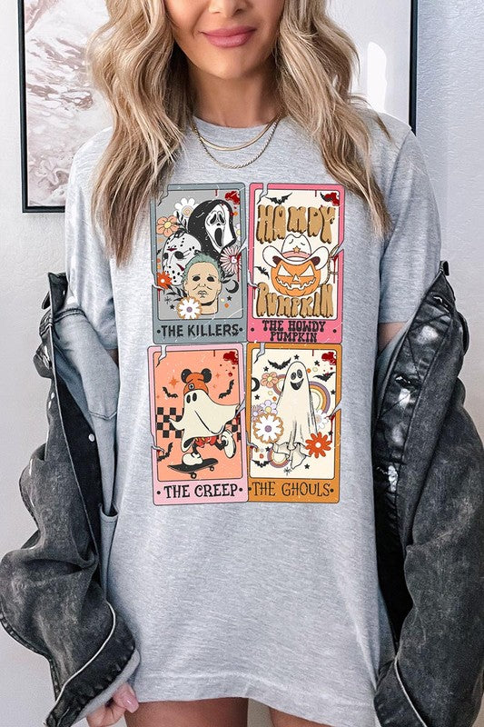 Color Bear Unisex Halloween Tarot Cards Short Sleeve Graphic Tee in 20 Colors