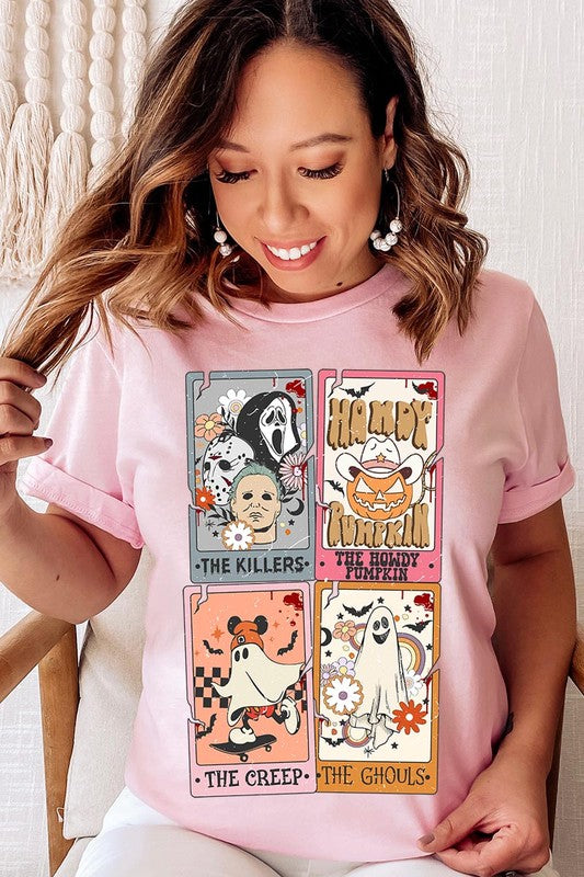 Color Bear Unisex Halloween Tarot Cards Short Sleeve Graphic Tee in 20 Colors