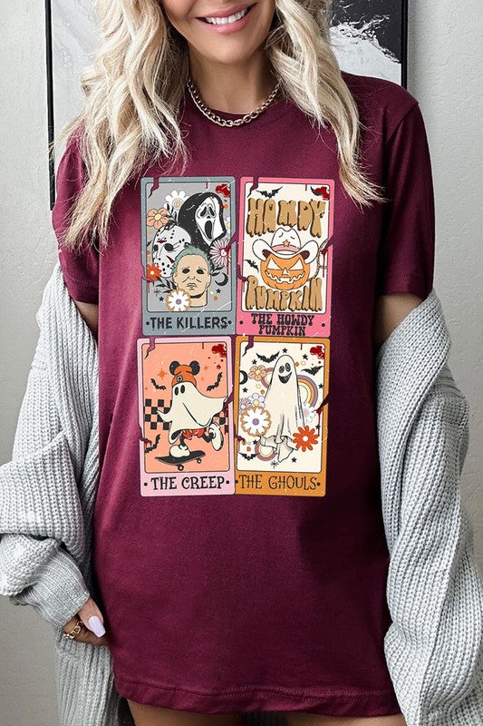 Color Bear Unisex Halloween Tarot Cards Short Sleeve Graphic Tee in 20 Colors