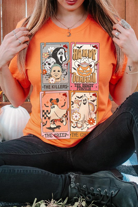 Color Bear Unisex Halloween Tarot Cards Short Sleeve Graphic Tee in 20 Colors