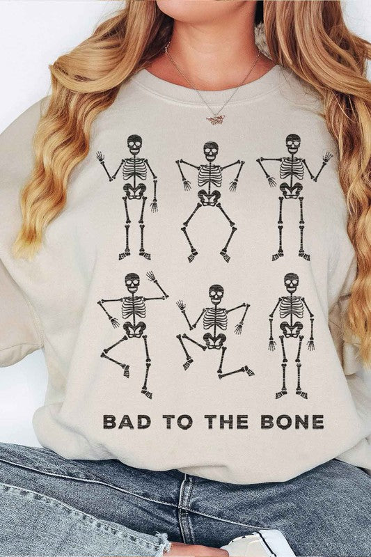 Rosemead Los Angeles Co Bad to the Bone Oversized Graphic Sweatshirt in 4 Colors