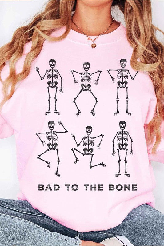 Rosemead Los Angeles Co Bad to the Bone Oversized Graphic Sweatshirt in 4 Colors