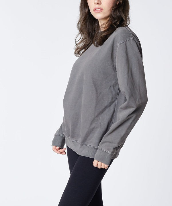 Studio Ko Genderless Garment Dyed Cotton Pullover Sweatshirt in 3 Colors