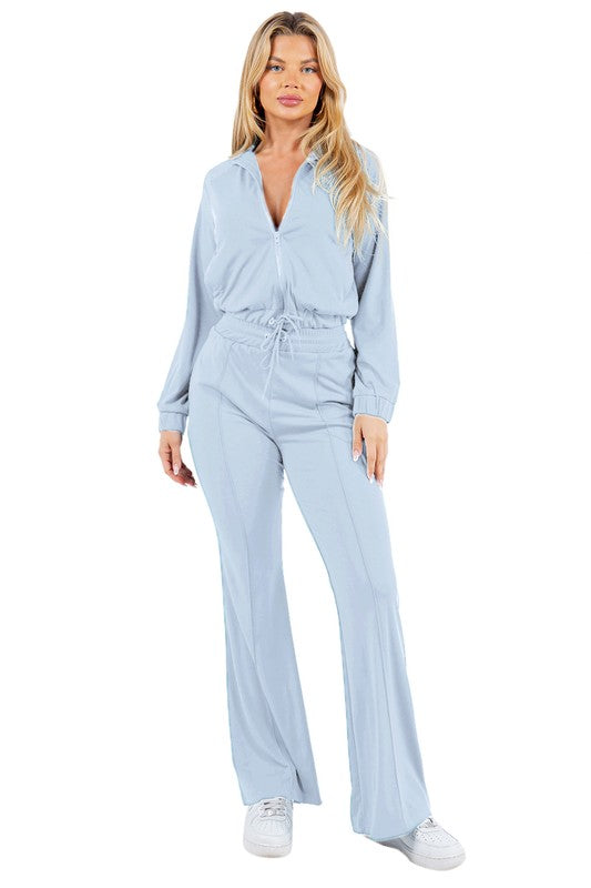 BY CLAUDE TWO PIECE ZIP JACKET AND PANTS LOUNGE SET