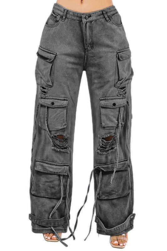 BY CLAUDE CARGO DENIM PANTS