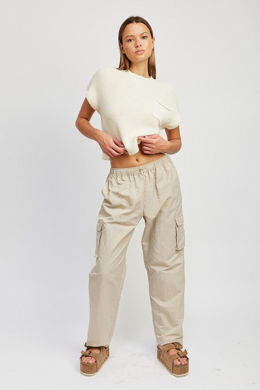 EMORY PARK STRAIGHT LEG PANTS WITH ELASTIC WAIST BAND IN 2 COLORS