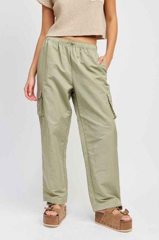 EMORY PARK STRAIGHT LEG PANTS WITH ELASTIC WAIST BAND IN 2 COLORS