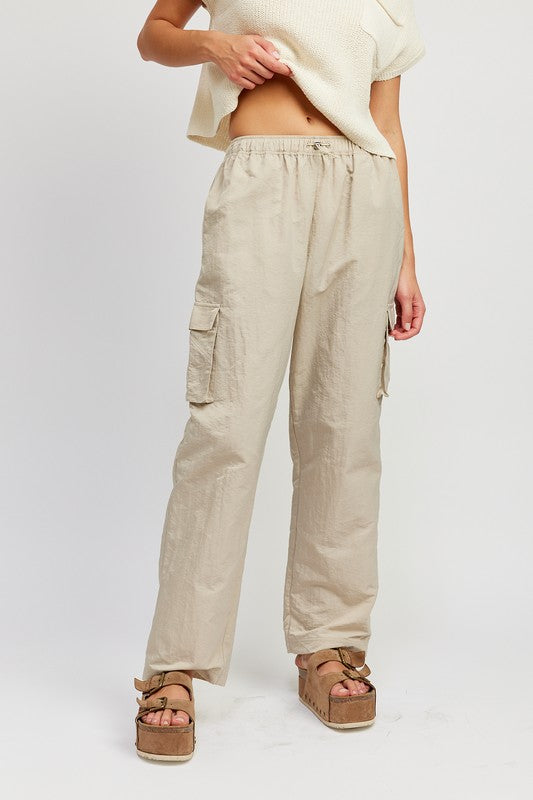 EMORY PARK STRAIGHT LEG PANTS WITH ELASTIC WAIST BAND IN 2 COLORS