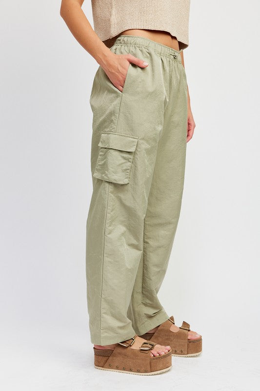 EMORY PARK STRAIGHT LEG PANTS WITH ELASTIC WAIST BAND IN 2 COLORS