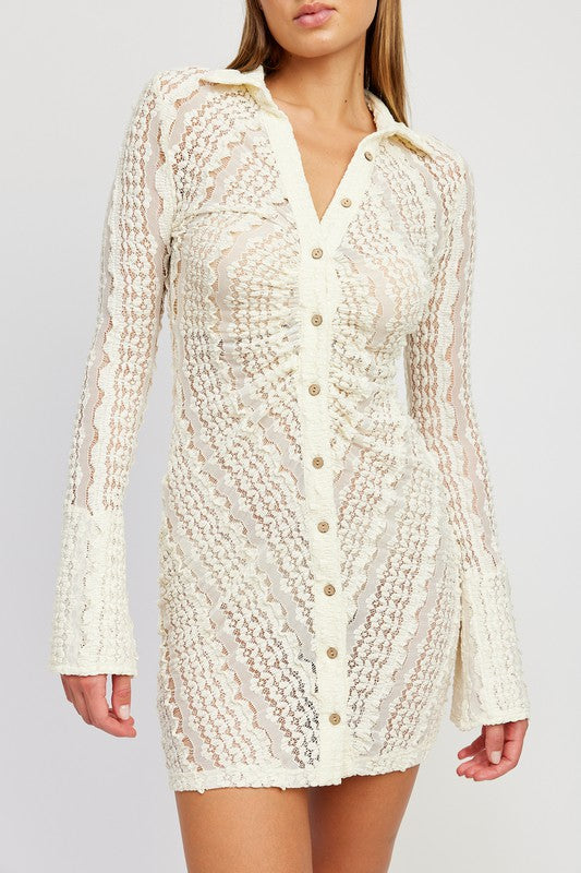 EMORY PARK BUTTON DOWN LACE DRESS