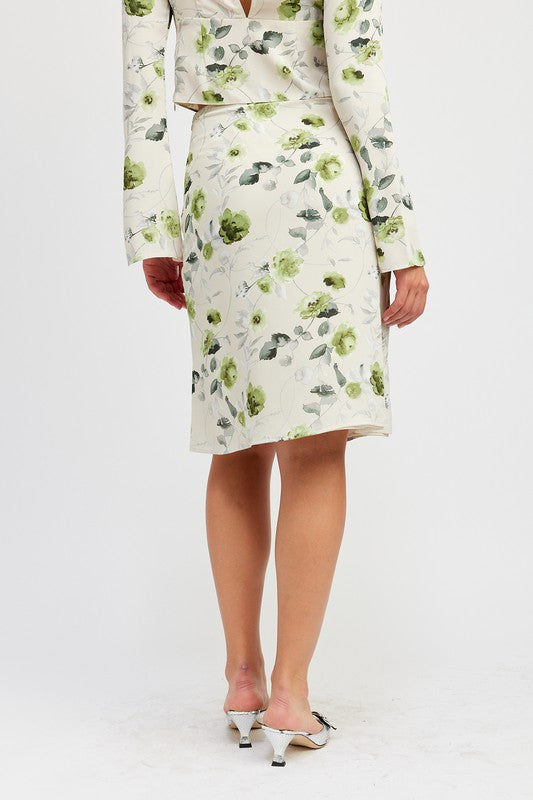 EMORY PARK FLORAL MIDI DRAWSTRING SKIRT