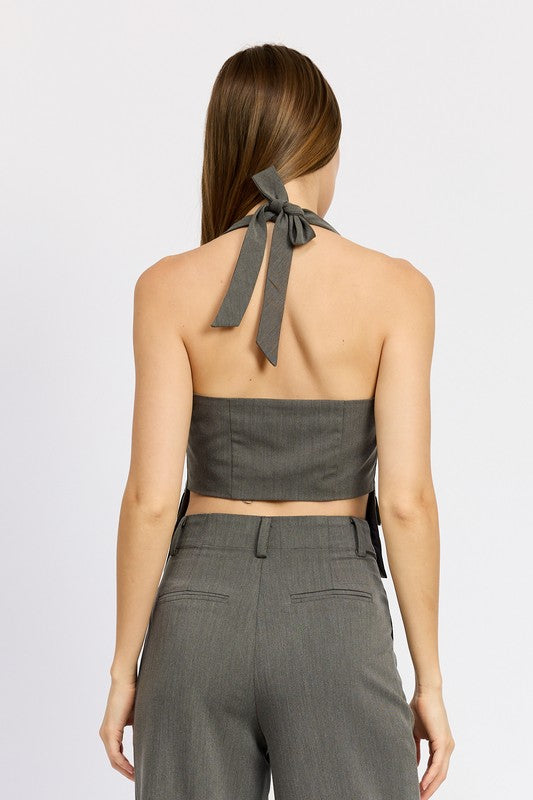 EMORY PARK BUTTON DOWN HALTER VEST