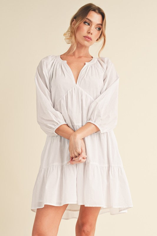 Aemi + Co Jenay Tiered Long Sleeve Dress in 4 Colors