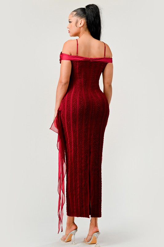 ATHINA Enchanting Rose Off-Shoulder Maxi Dress in 2 Colors