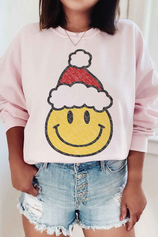 ROSEMEAD LOS ANGELES CO UNISEX CHRISTMAS SMILES GRAPHIC SWEATSHIRT IN 4 COLORS