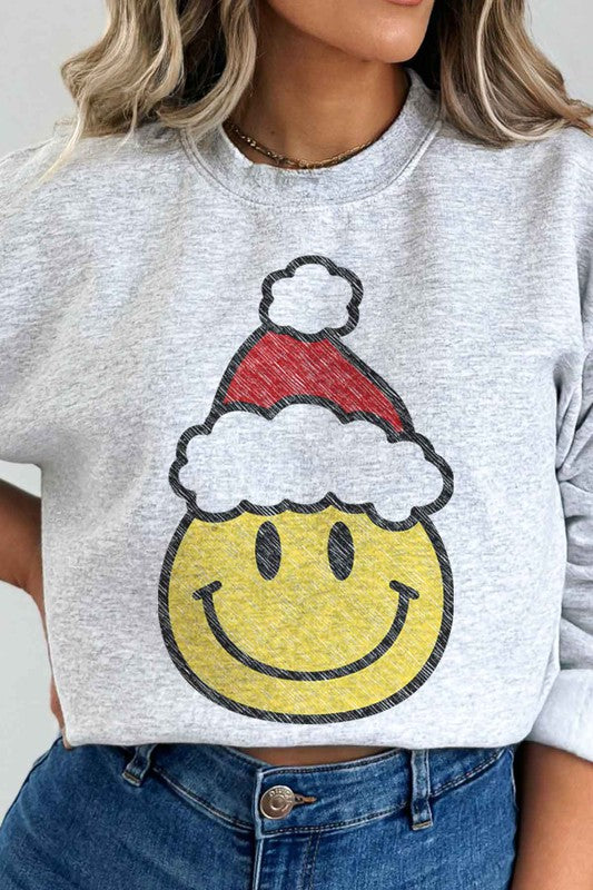 ROSEMEAD LOS ANGELES CO UNISEX CHRISTMAS SMILES GRAPHIC SWEATSHIRT IN 4 COLORS