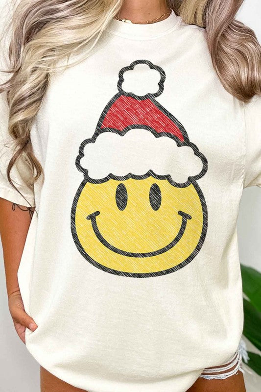 Rosemead Los Angeles Co Happy Face Santa Graphic Tee in 5 Colors