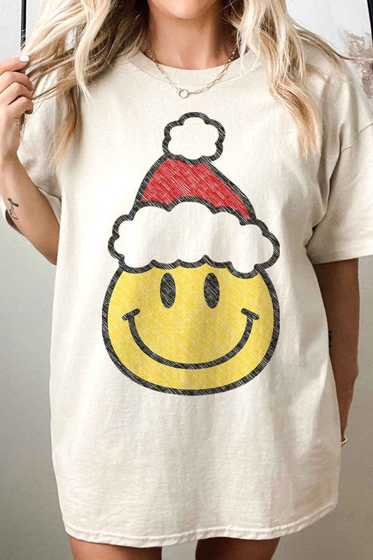 Rosemead Los Angeles Co Happy Face Santa Graphic Tee in 5 Colors