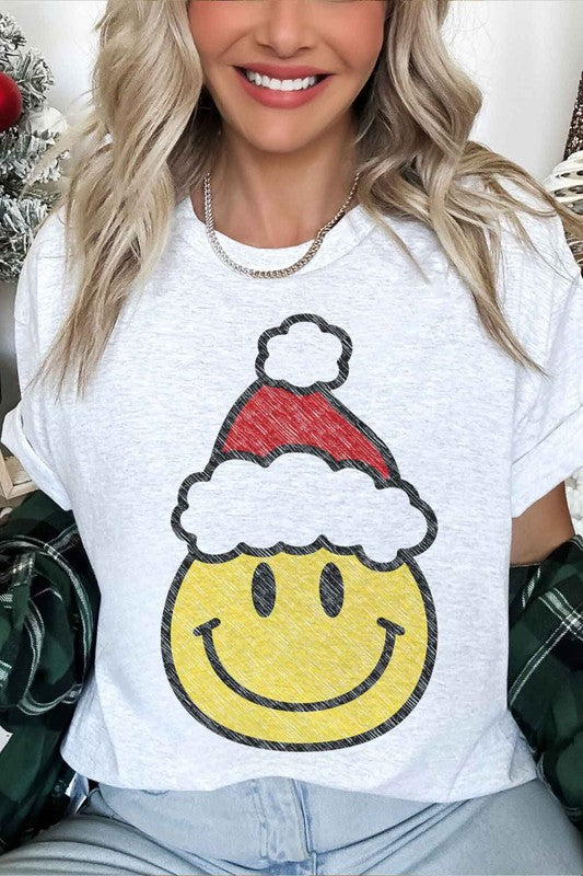 Rosemead Los Angeles Co Happy Face Santa Graphic Tee in 5 Colors