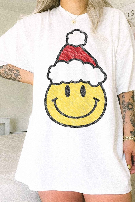 Rosemead Los Angeles Co Happy Face Santa Graphic Tee in 5 Colors