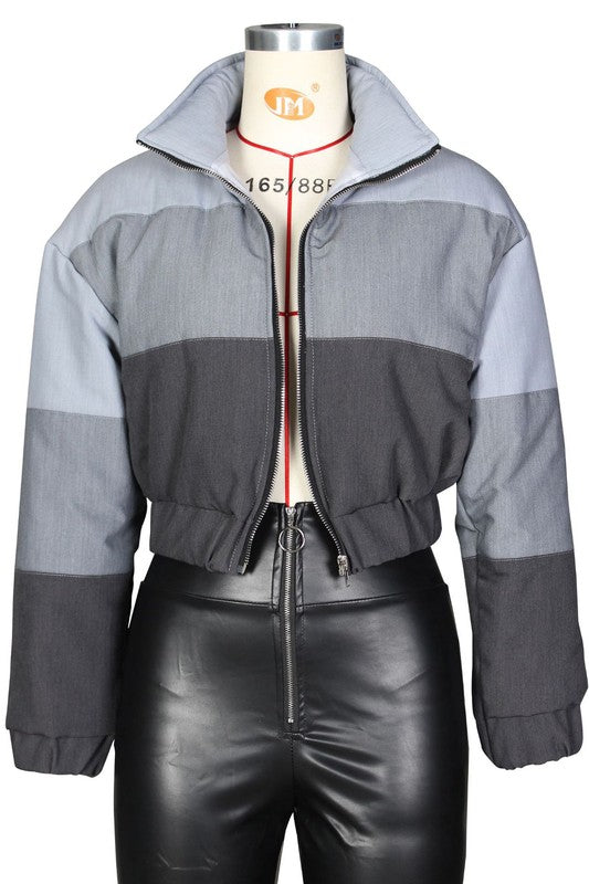 BY CLAUDE CROPPED PUFFER JACKET in Blue or Black