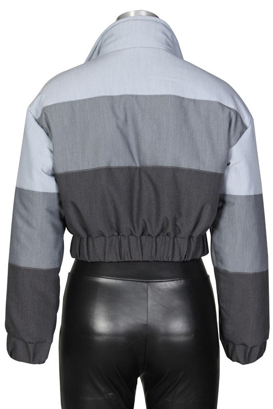 BY CLAUDE CROPPED PUFFER JACKET in Blue or Black