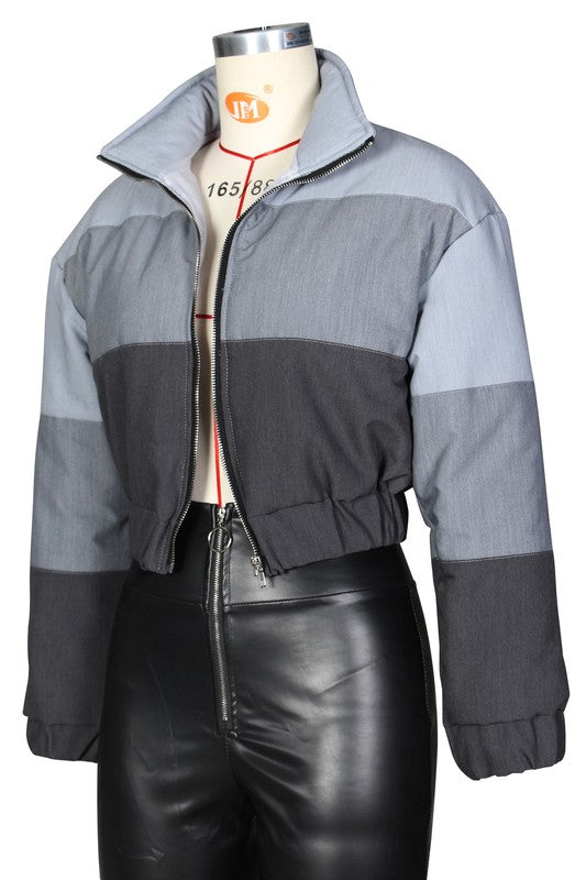 BY CLAUDE CROPPED PUFFER JACKET in Blue or Black