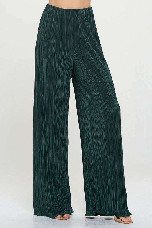 Renee C Plisse Straight Leg Pants