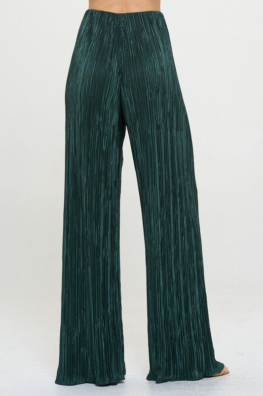 Renee C Plisse Straight Leg Pants