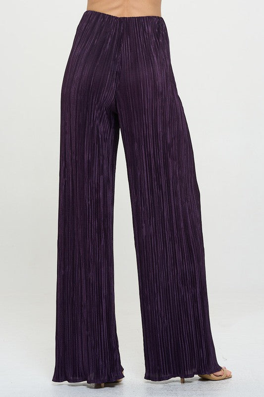 Renee C Plisse Straight Leg Pants