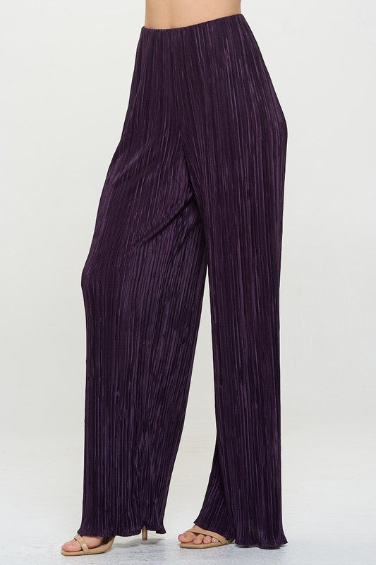 Renee C Plisse Straight Leg Pants