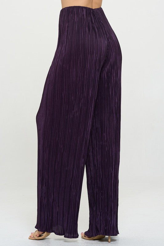 Renee C Plisse Straight Leg Pants