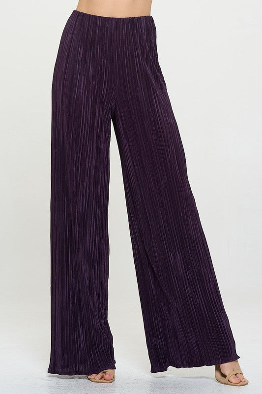 Renee C Plisse Straight Leg Pants